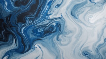 Artistic blue and white flow echoing marble or liquid essence - obrazy, fototapety, plakaty