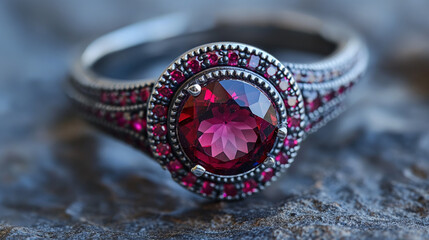 Ring with ruby gemstone