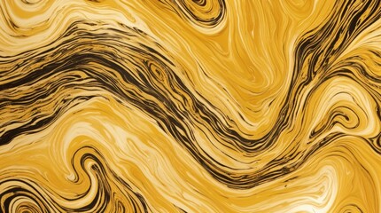 Black and gold swirl art reminiscent of marbled textures 