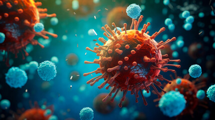 Fototapeta na wymiar Digital illustration of Herpes Simplex Virus