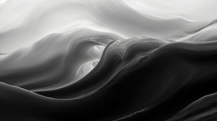 Obraz premium Calm grayscale wavelets depict an abstract monochromatic seaview 