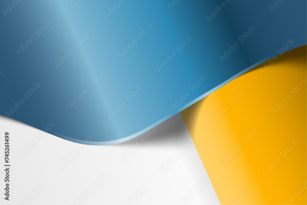Poster vibrant blue and yellow curves gradient, perfect for presentations more. dynamic abstract background