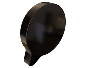 Black round dialog bubble. 3d render.