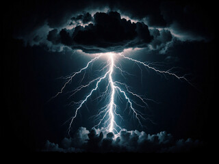 Thunder strike on night background