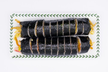 Korean traditional dish in a bowl - kimbap