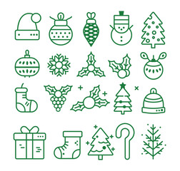 Set of Christmas icons