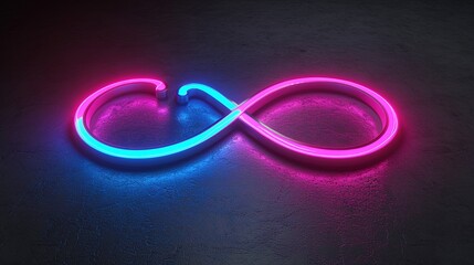 3d cycled animation of a glowing line sliding in the shape of an infinity symbol