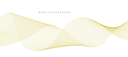 Abstract wave element for design. Digital frequency track equalizer. Stylized line art background. Vector illustration. Wave with lines created using blend tool. Curved wavy line, smooth stripe.