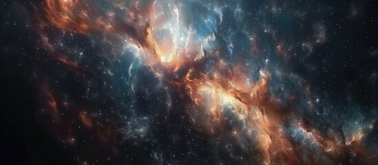Beautiful nebula and galaxies in space. Abstract futuristic cosmos background. generative AI image