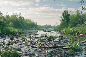 How AI is reshaping environmental cleanup efforts for a greener future. - obrazy, fototapety, plakaty