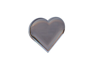 Lovely glass heart. 3d render.