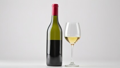 bottle of wine isolated on white - obrazy, fototapety, plakaty