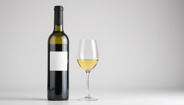 bottle of wine isolated on white