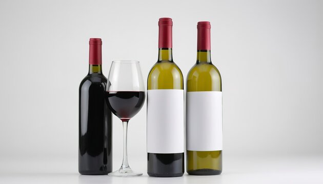 bottle of wine isolated on white