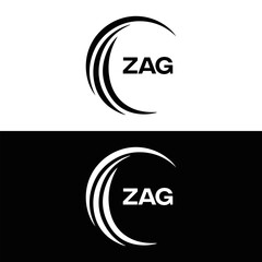 ZAG logo. Z A G design. White ZAG letter. ZAG, Z A G letter logo design. Initial letter ZAG linked circle uppercase monogram logo. Z A G letter logo vector design. top logo, Most Recent, Featured,