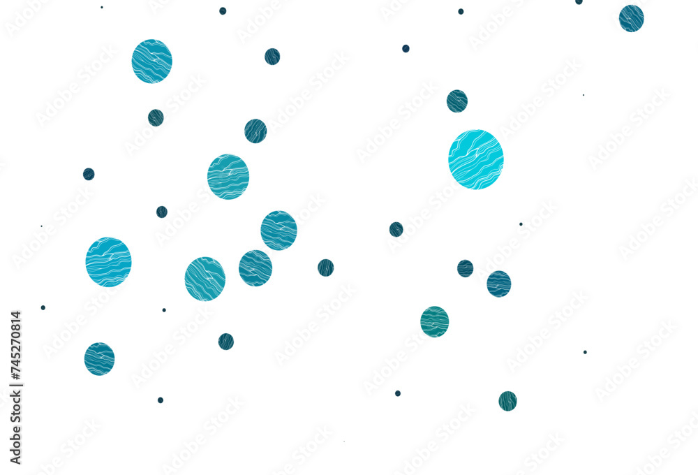 Poster light blue vector pattern with spheres.
