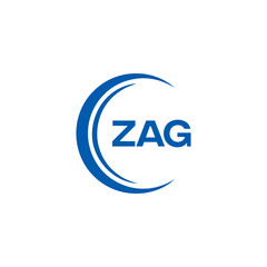 ZAG logo. Z A G design. White ZAG letter. ZAG, Z A G letter logo design. Initial letter ZAG linked circle uppercase monogram logo. Z A G letter logo vector design. top logo, Most Recent, Featured,