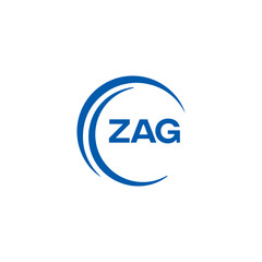 ZAG logo. Z A G design. White ZAG letter. ZAG, Z A G letter logo design. Initial letter ZAG linked circle uppercase monogram logo. Z A G letter logo vector design. top logo, Most Recent, Featured,