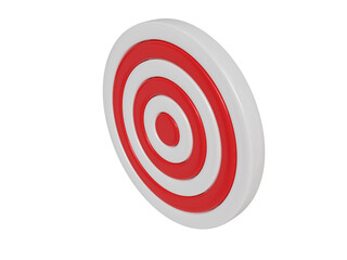 Red and white target. 3d render.