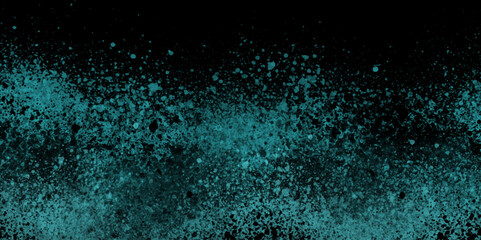 Dark blue color gradient grainy background, illuminated spot on black Dust Particles Background with Colorful blue Glow Sparkles. blue powder color texture. aquarelle painted water ink spray paint.