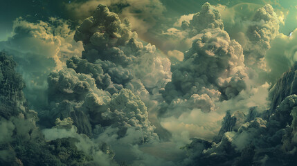 Fototapeta na wymiar Fantasy blue sky with clouds