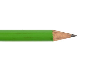 Close-up of a stationery pencil with sharpened graphite on a white background.