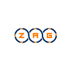 ZAG logo. Z A G design. White ZAG letter. ZAG, Z A G letter logo design. Initial letter ZAG linked circle uppercase monogram logo. Z A G letter logo vector design. top logo, Most Recent, Featured,
