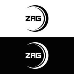 ZAG logo. Z A G design. White ZAG letter. ZAG, Z A G letter logo design. Initial letter ZAG linked circle uppercase monogram logo. Z A G letter logo vector design. top logo, Most Recent, Featured,