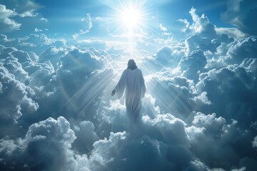 Jesus ascending into heaven - obrazy, fototapety, plakaty