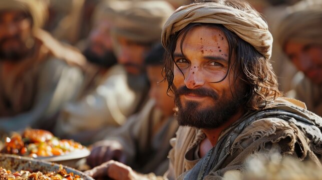 Jesus sharing a meal with sinners