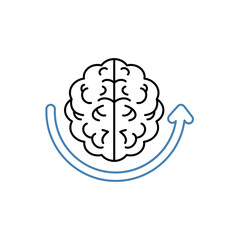thinking concept line icon. Simple element illustration.thinking concept outline symbol design.