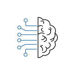 artifical intelligence concept line icon. Simple element illustration.artifical intelligence concept outline symbol design.