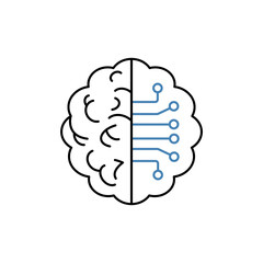 intellegence concept line icon. Simple element illustration.intellegence concept outline symbol design.