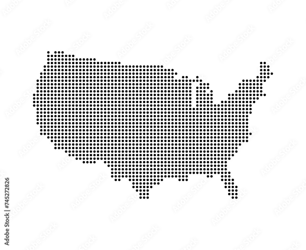 Wall mural USA map with dot pixels