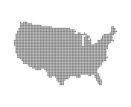 USA map with dot pixels