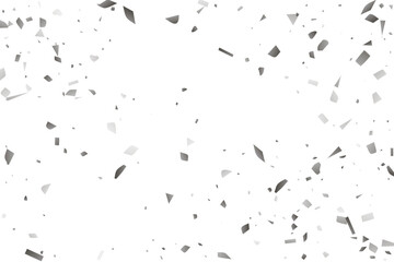 Silver glitter confetti on a white background. Decorative element.