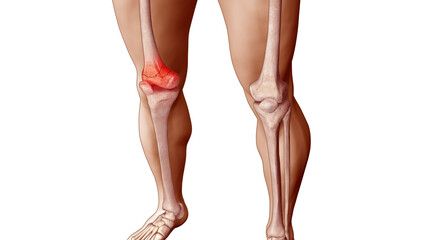 3d Medical Illustration of a Lower Femur Fracture on Male Body Skeleton