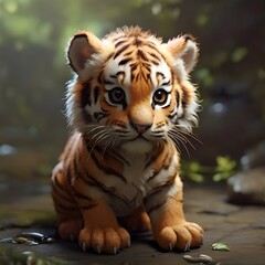 A cute little tiger