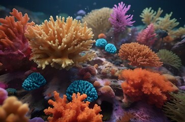 Fototapeta na wymiar colorful amazing coral reef background