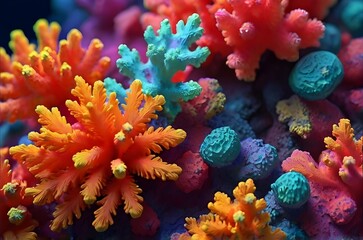 colorful amazing coral reef background