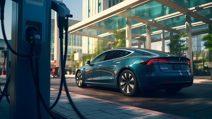 Fototapeta premium Car at a gas station road