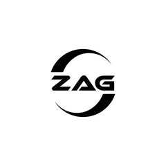 ZAG logo. Z A G design. White ZAG letter. ZAG, Z A G letter logo design. Initial letter ZAG linked circle uppercase monogram logo. Z A G letter logo vector design. top logo, Most Recent, Featured,