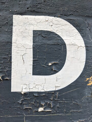 Written Wording in Distressed State Typography Found Number Letter D