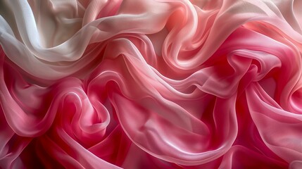 Delicate Roseate Swirl Of Silken Fabric, Cascading In Shades From Pale Blush To Deep Rose