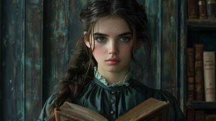 portrait of a person with book