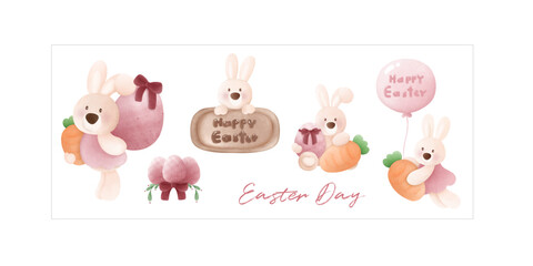 Obraz na płótnie Canvas easter bunny with eggs easter day bunny 