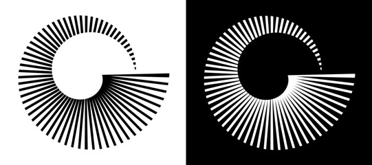 Linear form of spiral, line rotation set © dlyastokiv