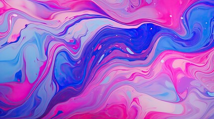 Fototapeta na wymiar Marbled Liquid. Abstract Wallpaper Background with Vibrant Iridescent Colours and Fluid Wave