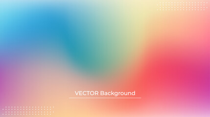 Smooth and blurry colorful gradient mesh background. Modern bright rainbow colors. Easy editable soft colored vector banner template. Premium quality