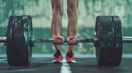 getting stronger everyday woman's hands performing deadlifts with heavy barbell